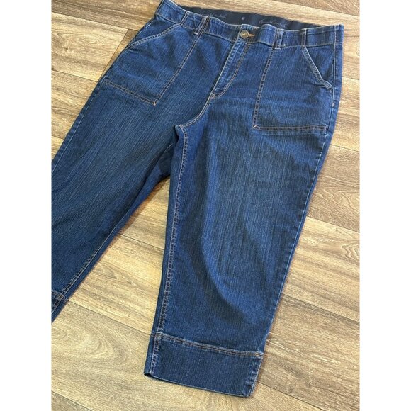 GLORIA VANDERBILT RHEA CAPRI JEANS STRETCH COMFORT WAIST WOMENS PLUS SIZE 18 - Picture 2 of 9